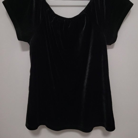 Gap Blouse Black Women  Size Small Polyester Short Sleeve - Picture 5 of 8